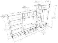 Nápoly 2 szekrénysor méretrajz